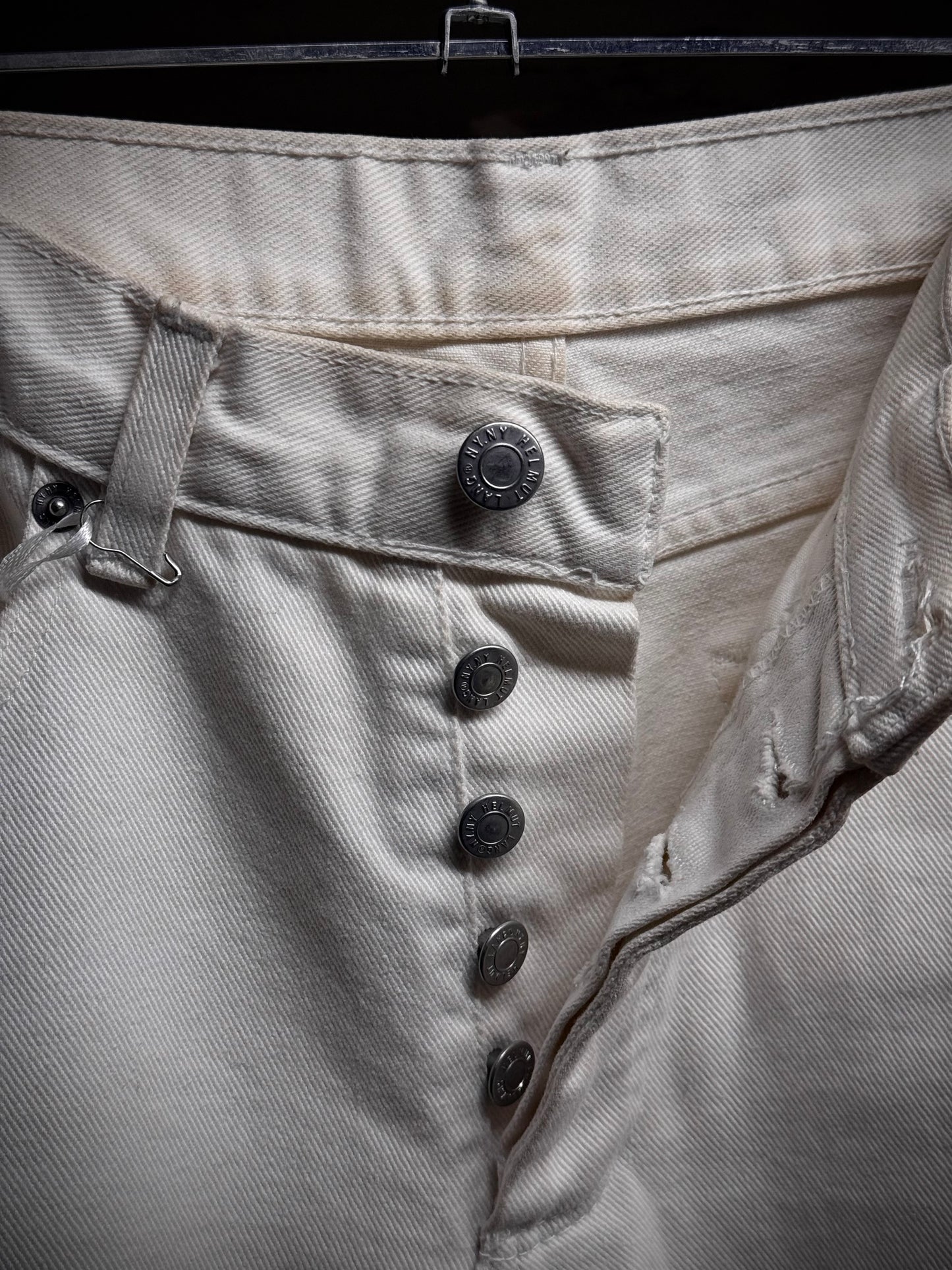 Helmut Lang Early 00s 'Classic Cut' Vintage White Flare Denim