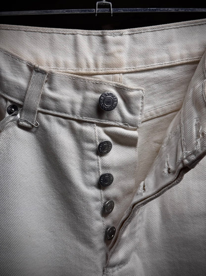 Helmut Lang Early 00s 'Classic Cut' Vintage White Flare Denim