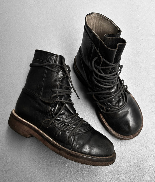 MiharaYasuhiro Early 00s Multi-laced Crepe Sole Boots