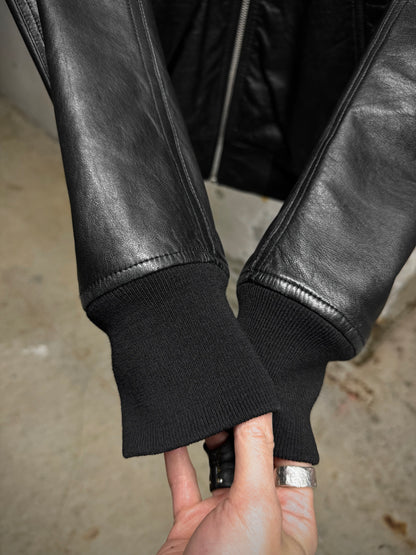 Rick Owens AW14 "MOODY" Lamb Leather MA-1 Bomber Jacket detail | DRIEW GARMENTS