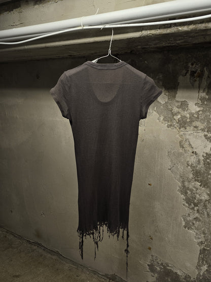 JULIUS _7 SS10 “neurbanvölker;” Grey Shredded Hem Rib Knit T-shirt detail | DRIEW GARMENTS