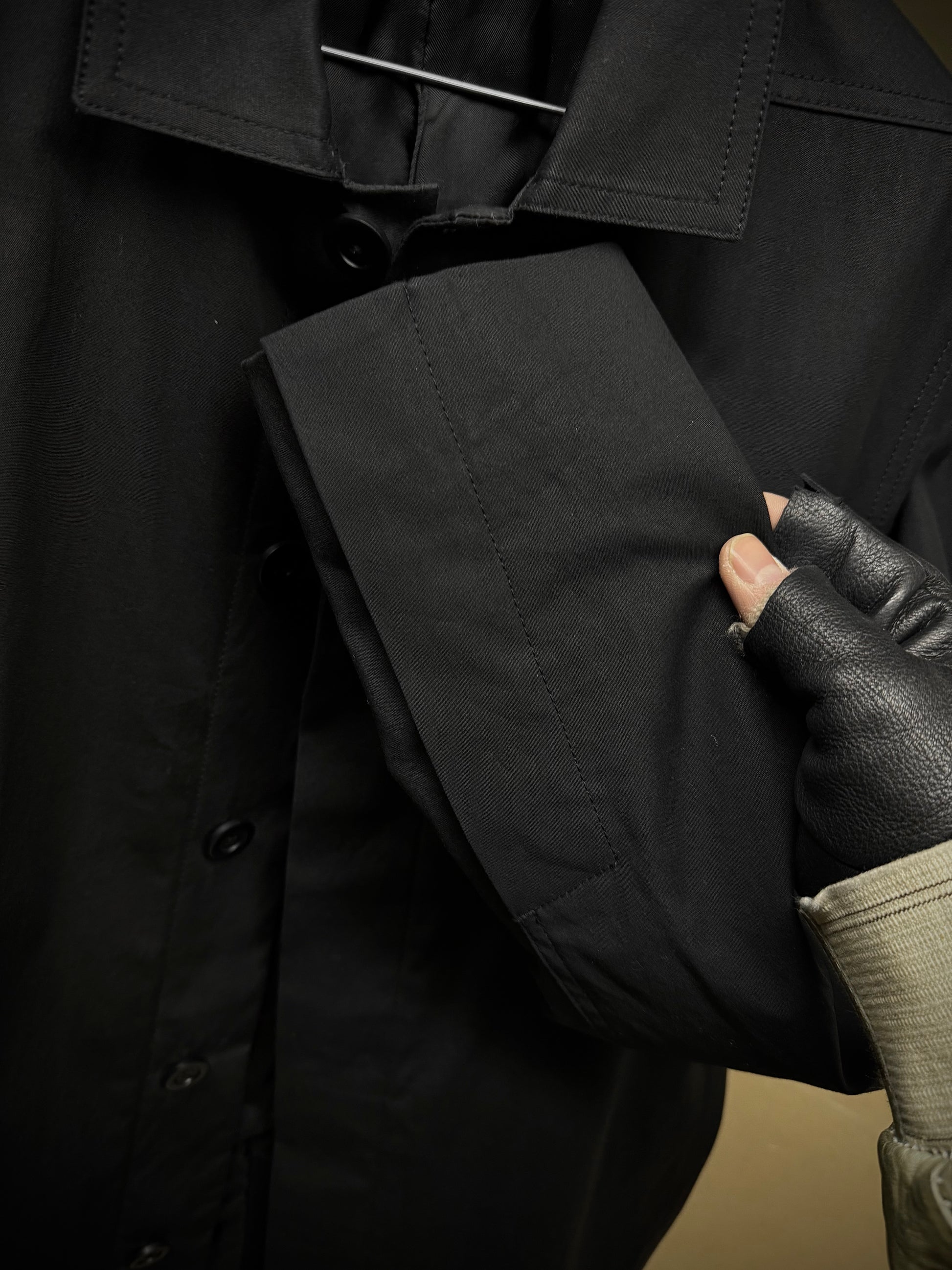 Rick Owens DRKSHDW SS17 “WALRUS” Cotton Mac Work Coat detail | DRIEW GARMENTS