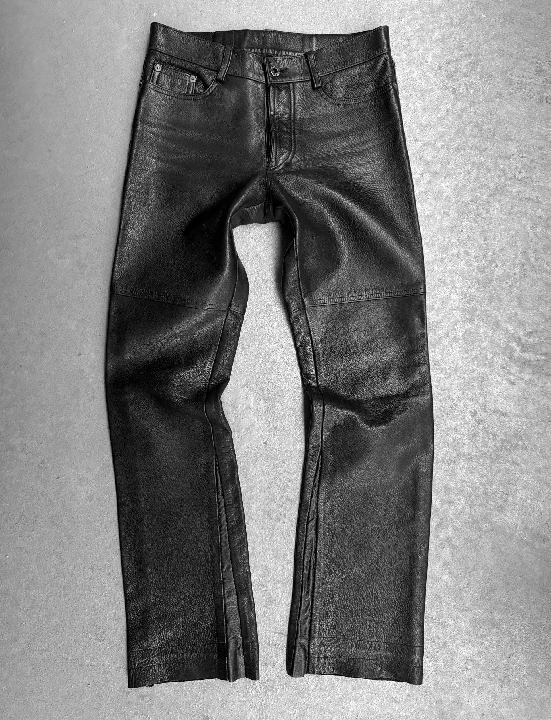 パンツ 2000s 5351 pour homme flare pants 5351 Pour Les Hommes Early 00s Cow Leather Leather Flare Pants – DRIEW