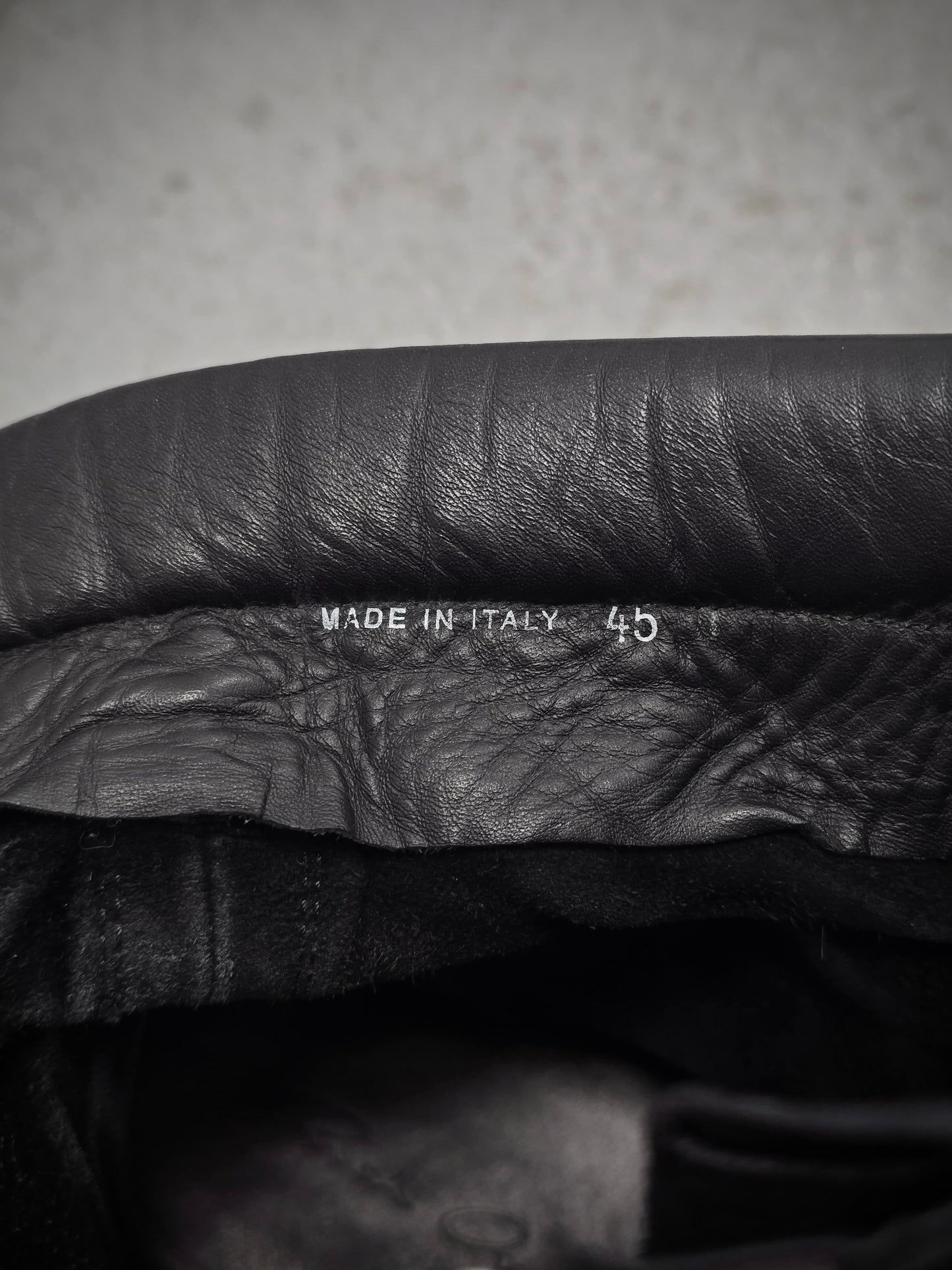 Rick Owens SS15 "FAUN" Goodyear Flex Calf Leather Side Zip Combat Boots