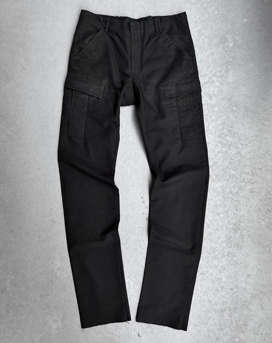 Balenciaga Early 2010's Raw Hem Moleskin Cargo Pants