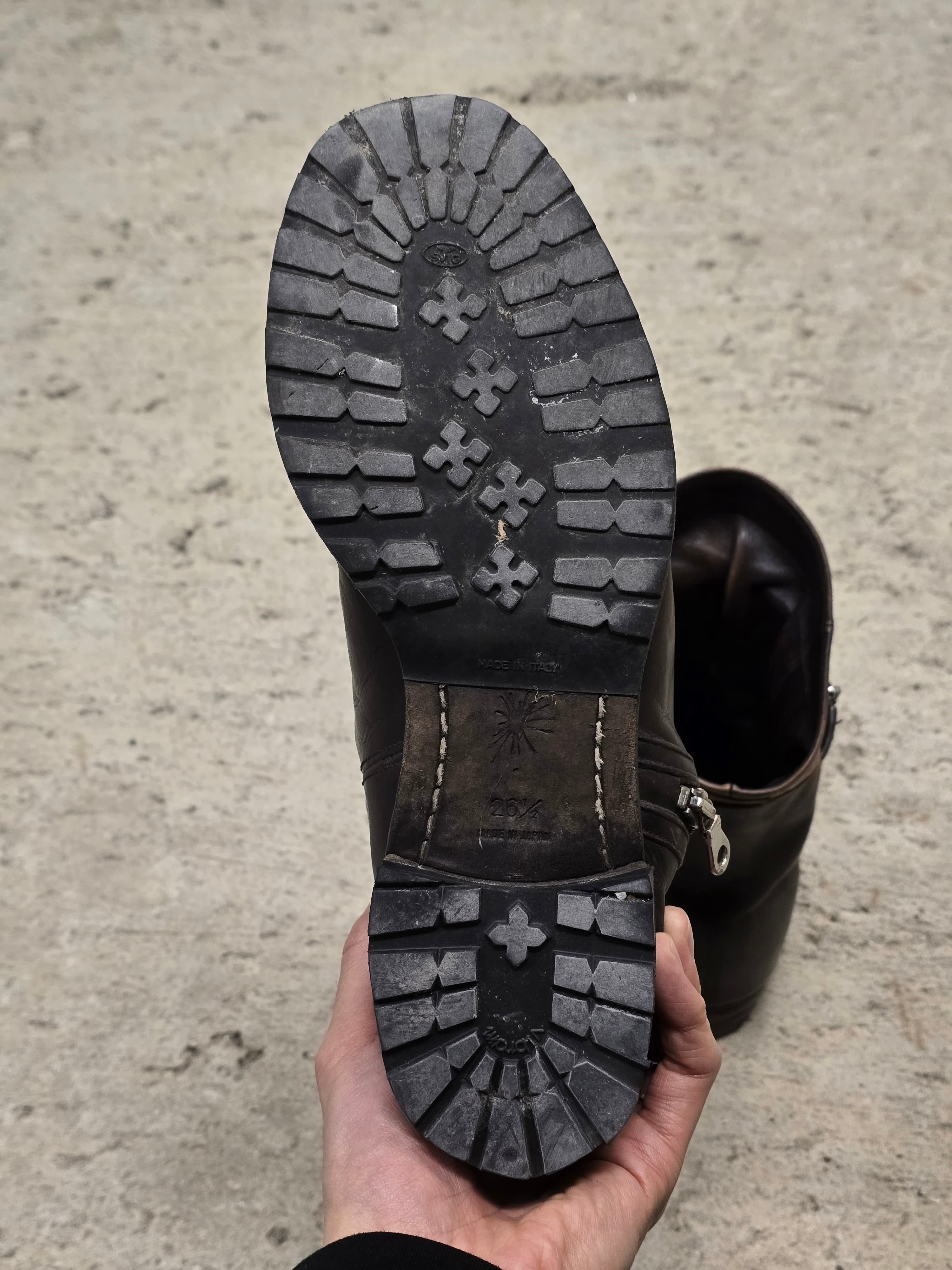 Mihara Yasuhiro Layered Cow Leather Engineer Boots | DRIEW