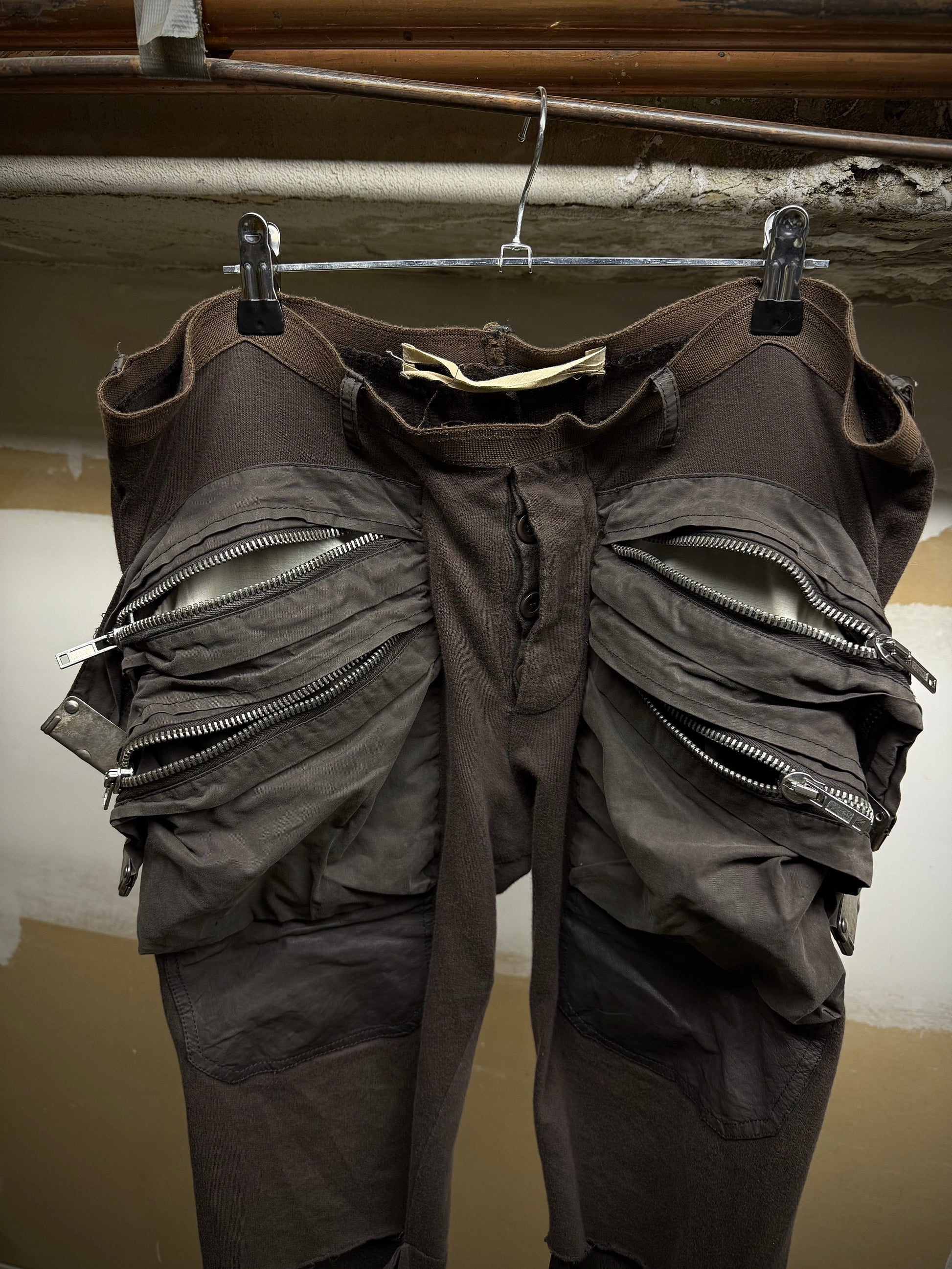 Rick Owens SS04 "CITROEN' Slashed Knee Zipper Cargo Pants detail | DRIEW GARMENTS