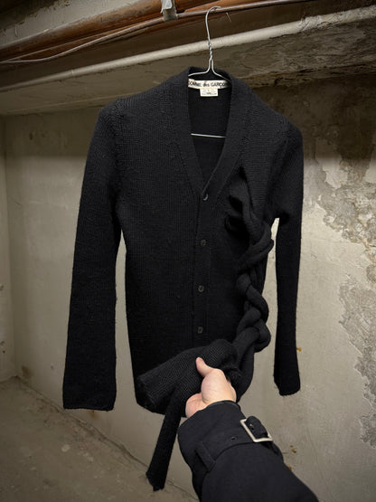 COMME des GARÇONS AW14 Cut Out Extended Wool Locks Knit Cardigan detail | DRIEW GARMENTS