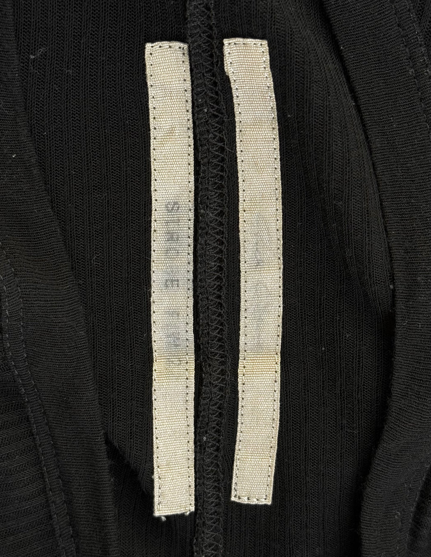 Rick Owens AW22 “STROBE” Black Sheer Ribbed Long-sleeves