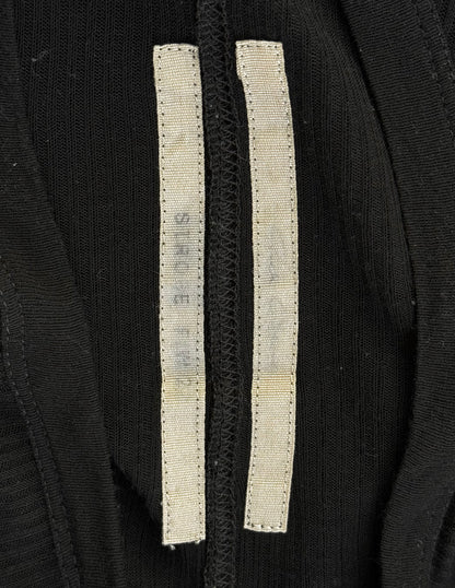 Rick Owens AW22 “STROBE” Black Sheer Ribbed Long-sleeves