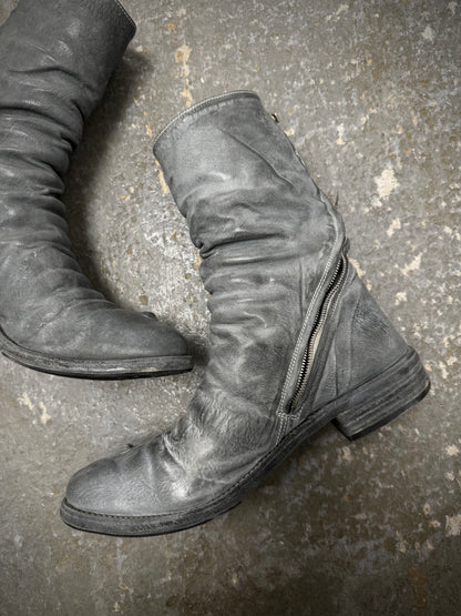 Carol Christian Poell ‘AM/2687P ROOMS-PTC/08’ Titanium Prosthetic Tornado Zip Boots