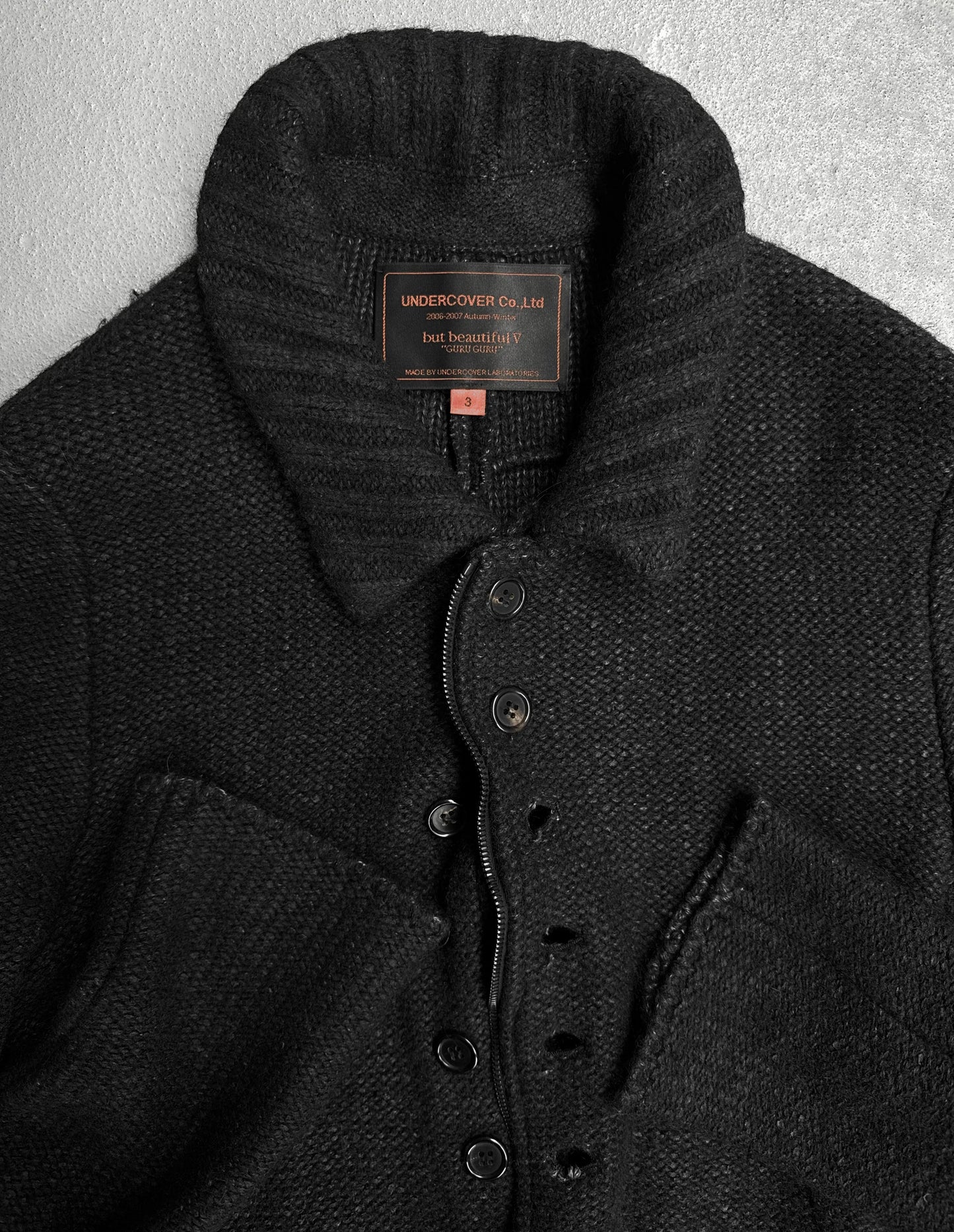 UNDERCOVER AW06-07 “but beautiful: GURU GURU” Distorted Long Knit Coat