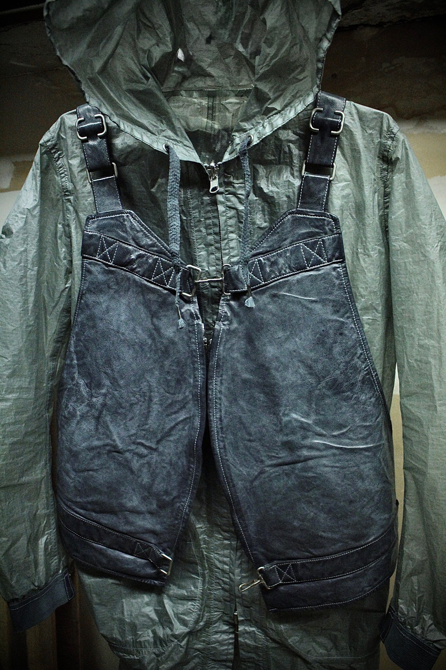 Carol Christian Poell 'VM/2423 ROOMS-PTC/29' Object-dyed Kangaroo Leather Parachute Vest Bag