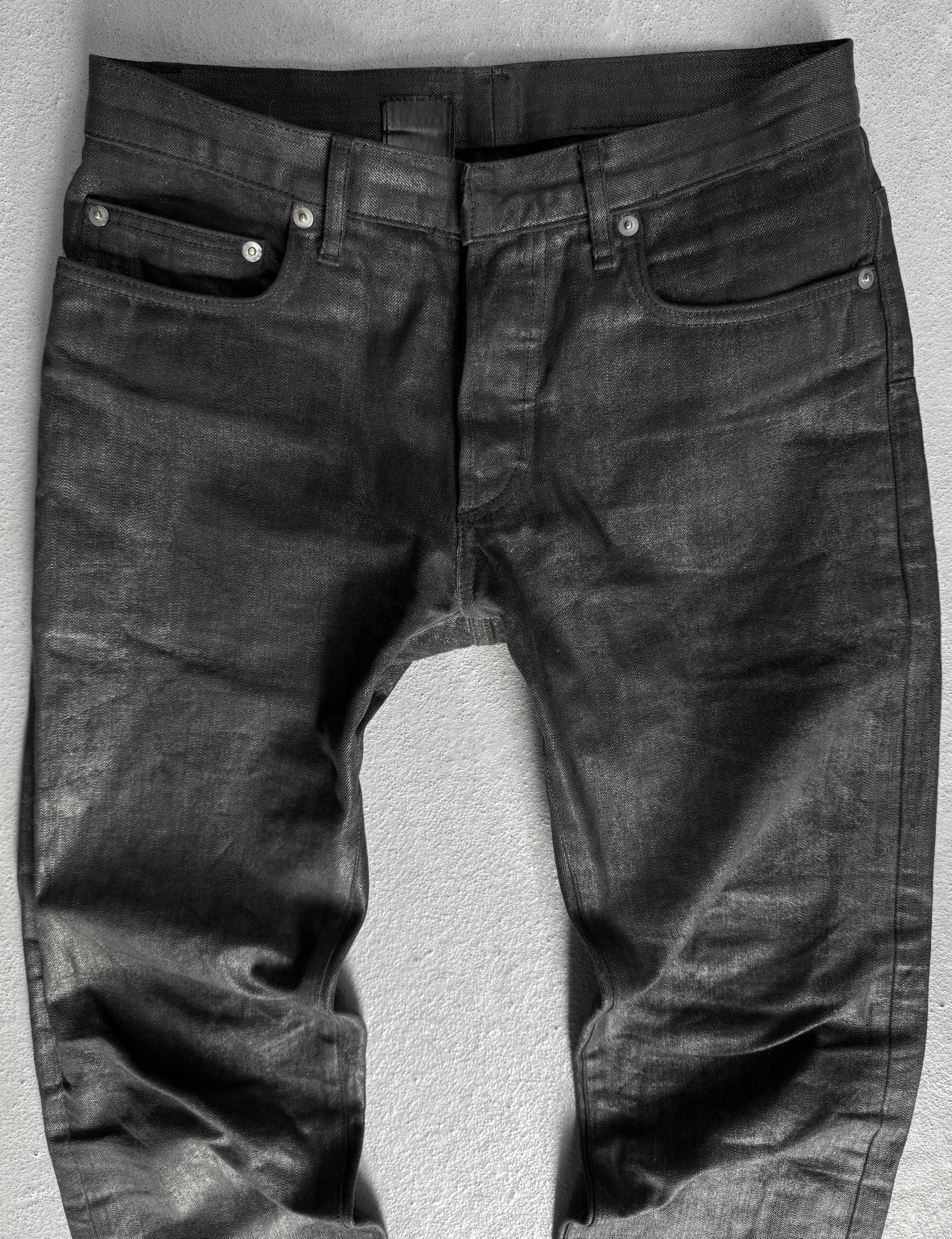 Dior Homme Early 2000s Wax Coated Denim Jeans | Size 27-28 – DRIEW Dior Homme Early 2000s Wax Coated Denim Jeans | Size 27-28 – DRIEW