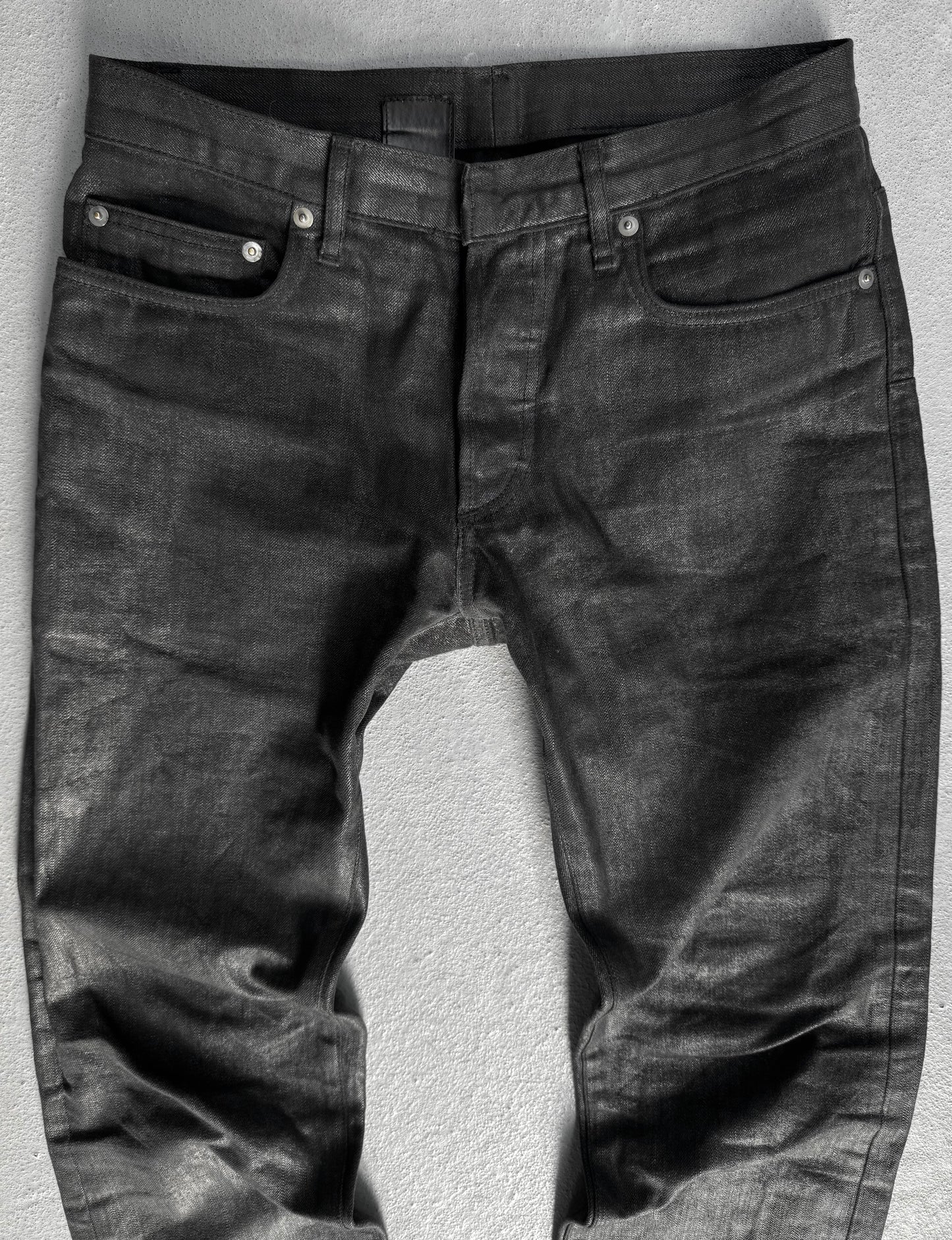 DIOR HOMME Early 00s Polyurethane Wax Coated Denim