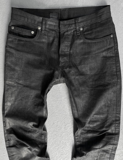 DIOR HOMME Early 00s Polyurethane Wax Coated Denim