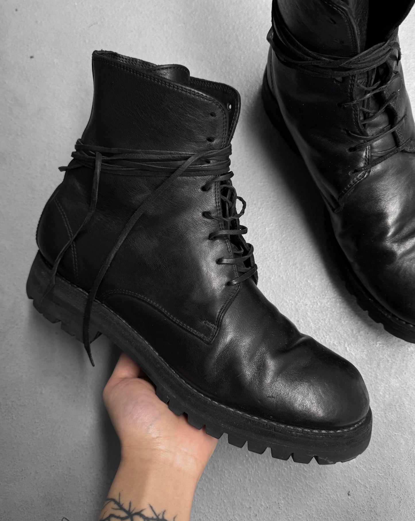 GUIDI ‘785V’ Vegetable-tanned Horse Leather Hiking Lace-up Boots
