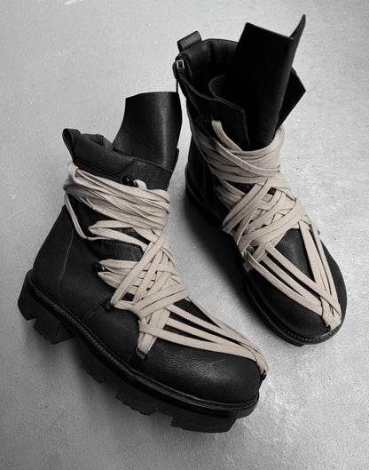 Rick Owens SS20 “TECUATL” Megalace Lace-up Army Boots