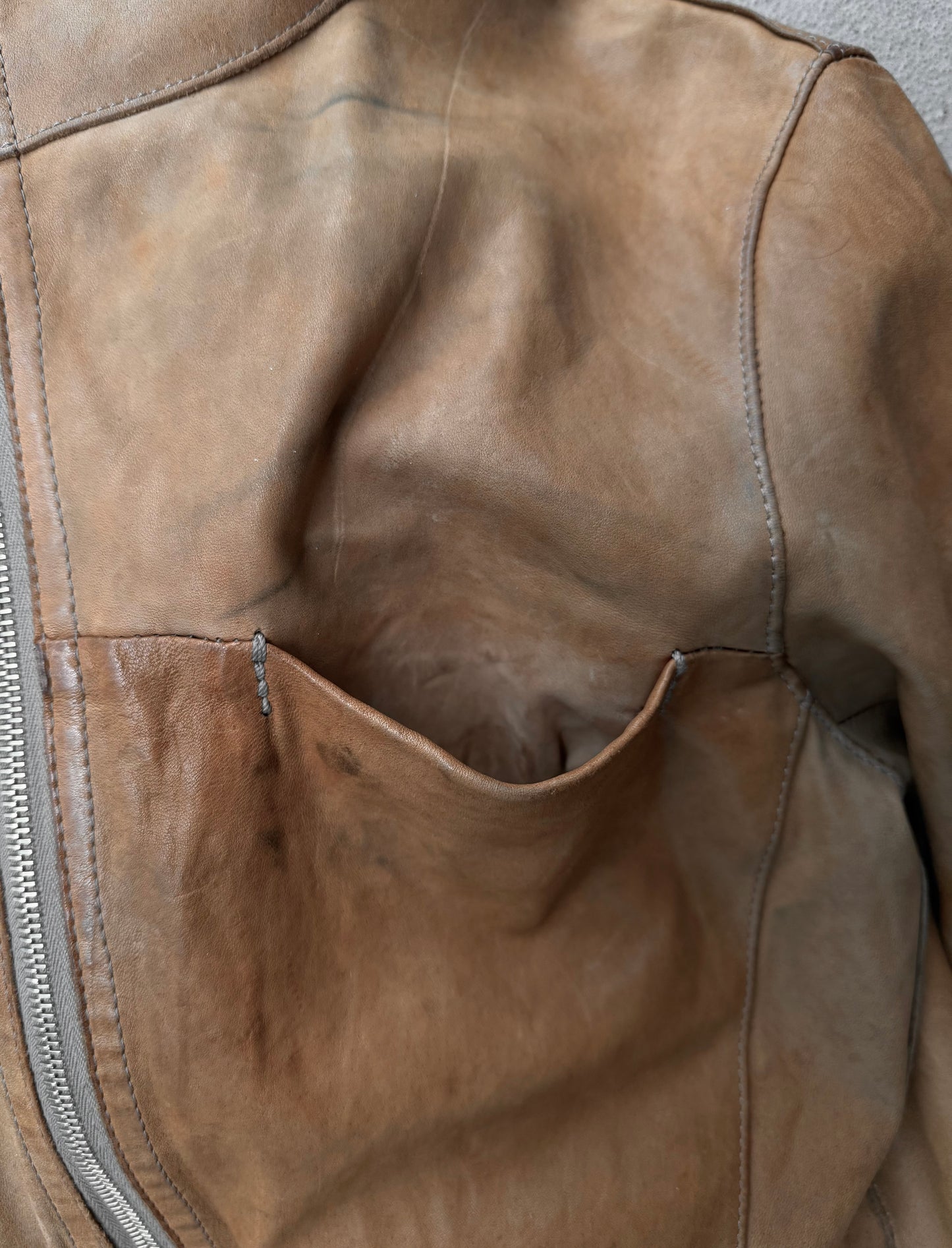 Isamu Katayama “BACKLASH” AW09 Distressed Horse Leather ‘Gimp’ Zip Hooded Jacket