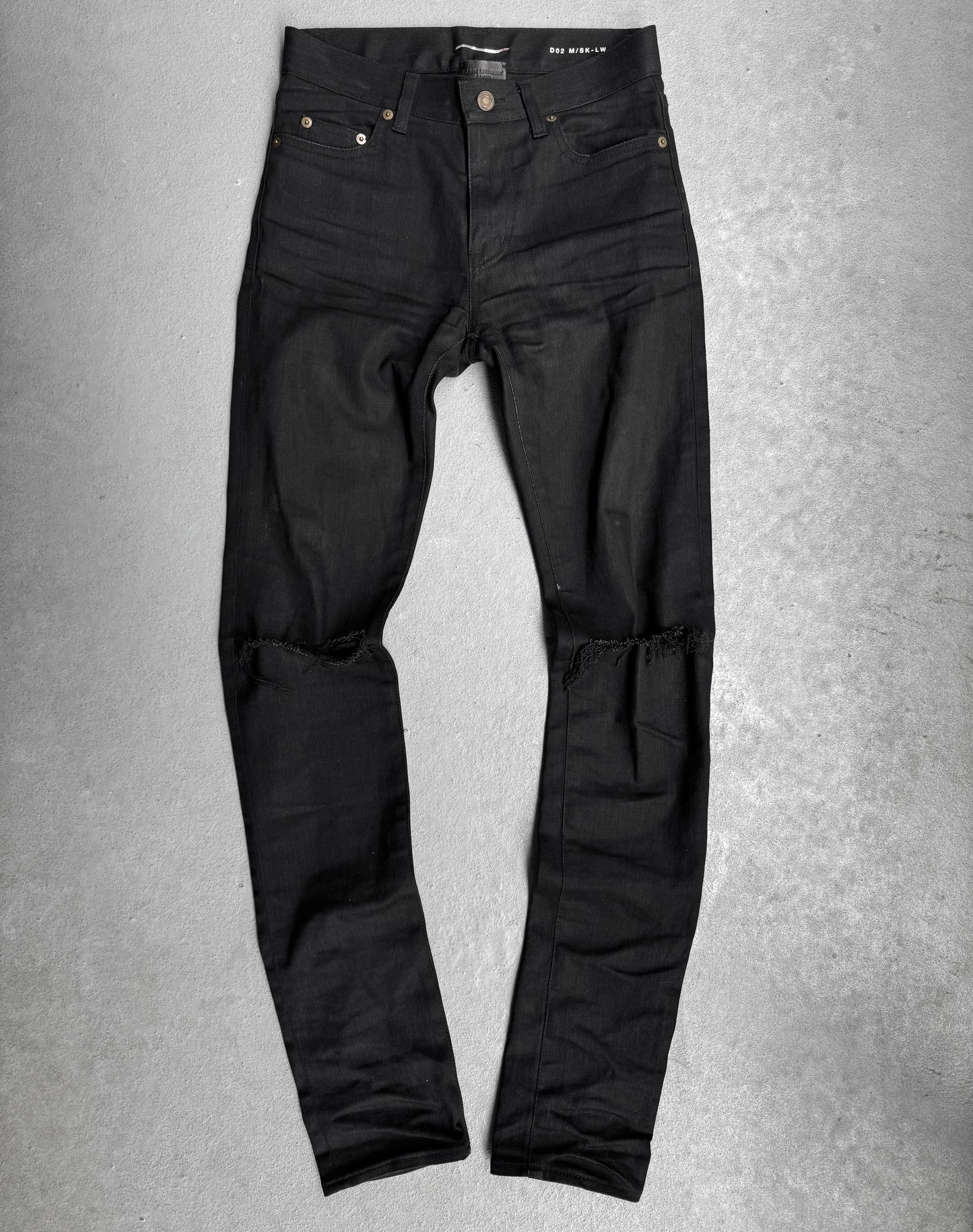 Saint Laurent Paris AW15 'D02' Distressed Black Skinny Denim