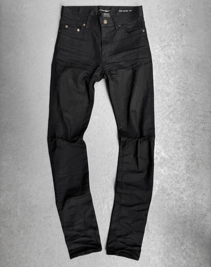 Saint Laurent Paris AW15 'D02' Distressed Black Skinny Denim