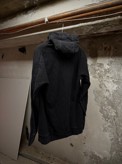 Boris Bidjan Saberi ‘HOODY2’ Washed Black Kangaroo Pocket Raglan Ninja Hoodie