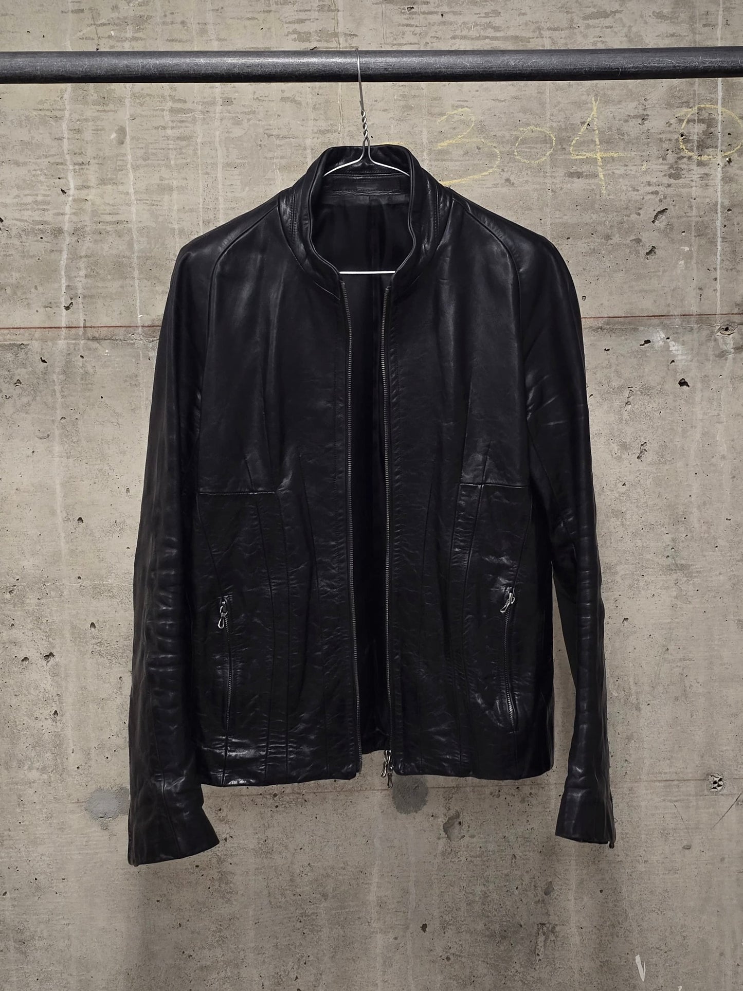 Julius_7 AW09 "7th Morning" Raglan Cow Leather Rider Jacket
