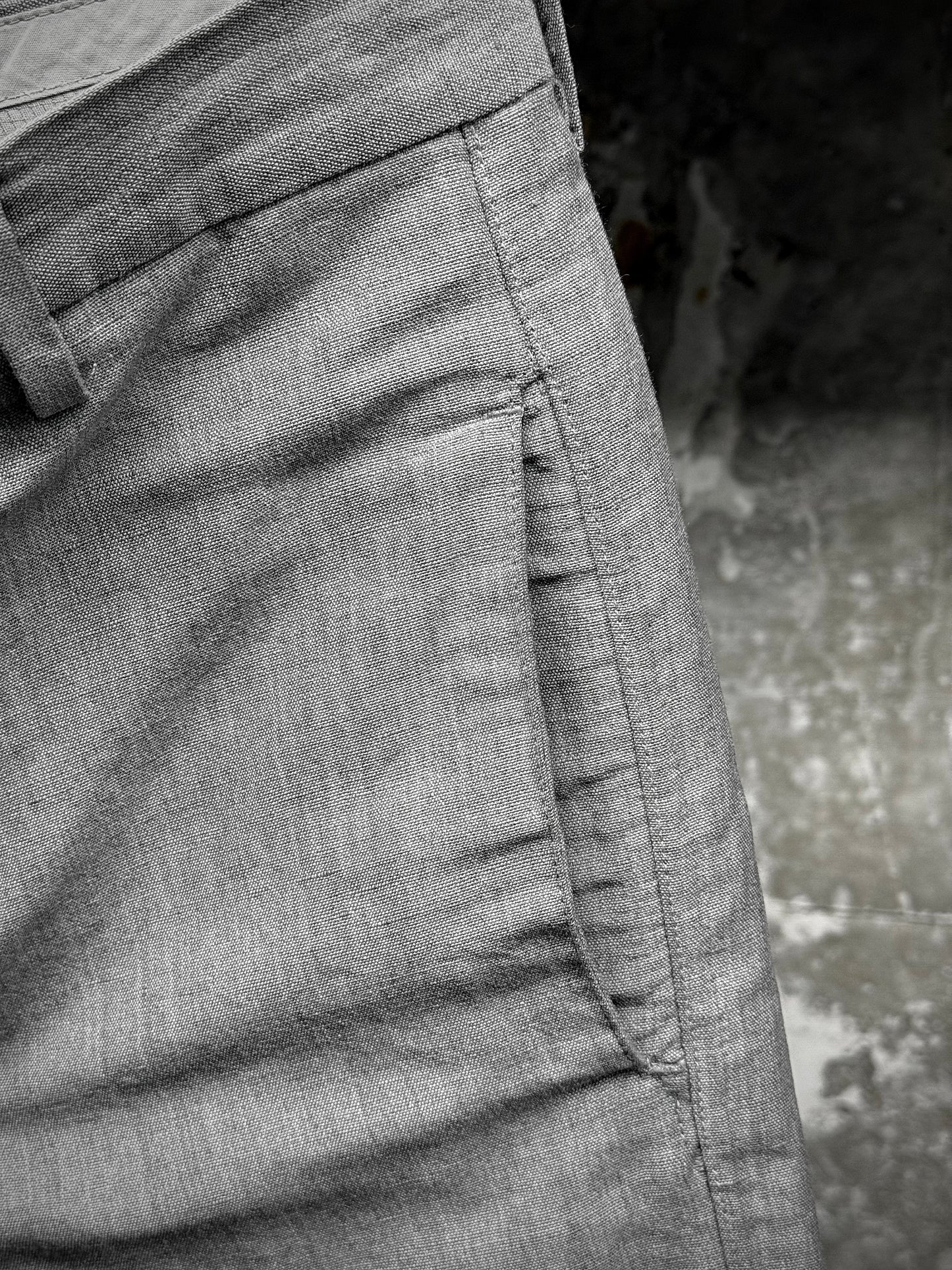 DEEPTI Collection °017-018 ‘P-088 SABEL-45’ Button Pleat Classic Trousers detail | DRIEW GARMENTS