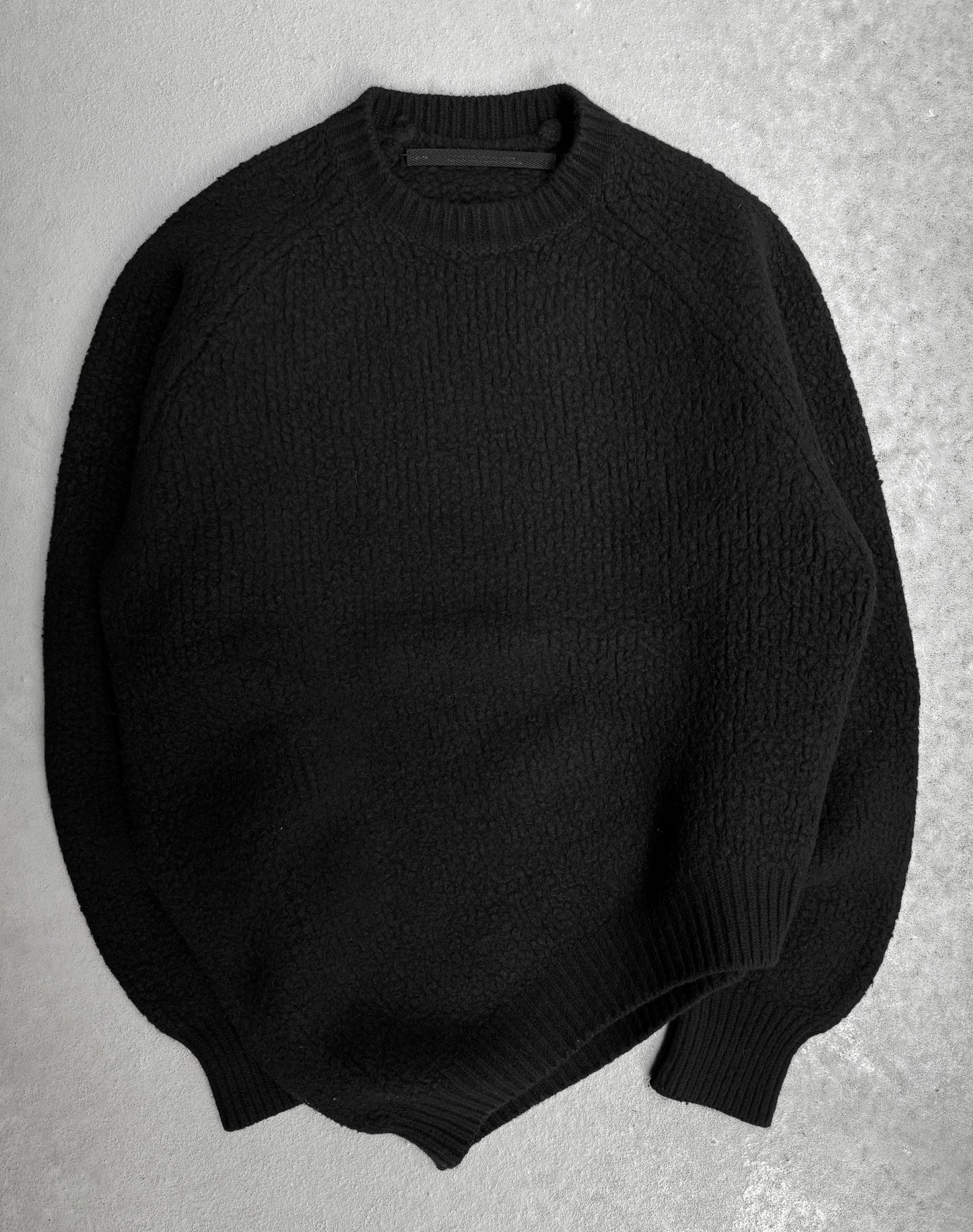 Julius_7 AW19-20 “MMXIX_7 [DIVIDED;]” Asymmetrical Wool Knit Sweater