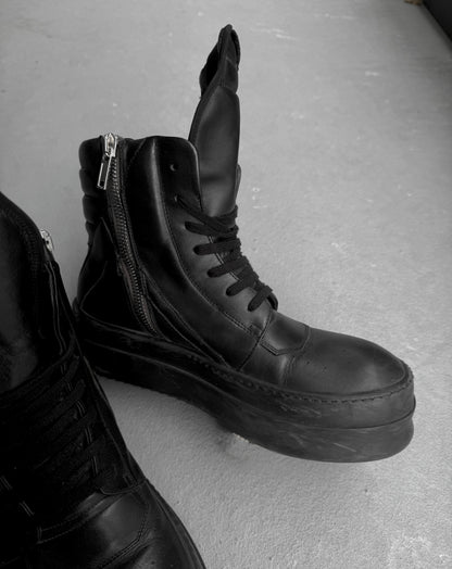 Rick Owens AW23 "LUXOR" Mega Bumper Geobasket Leather Sneakers