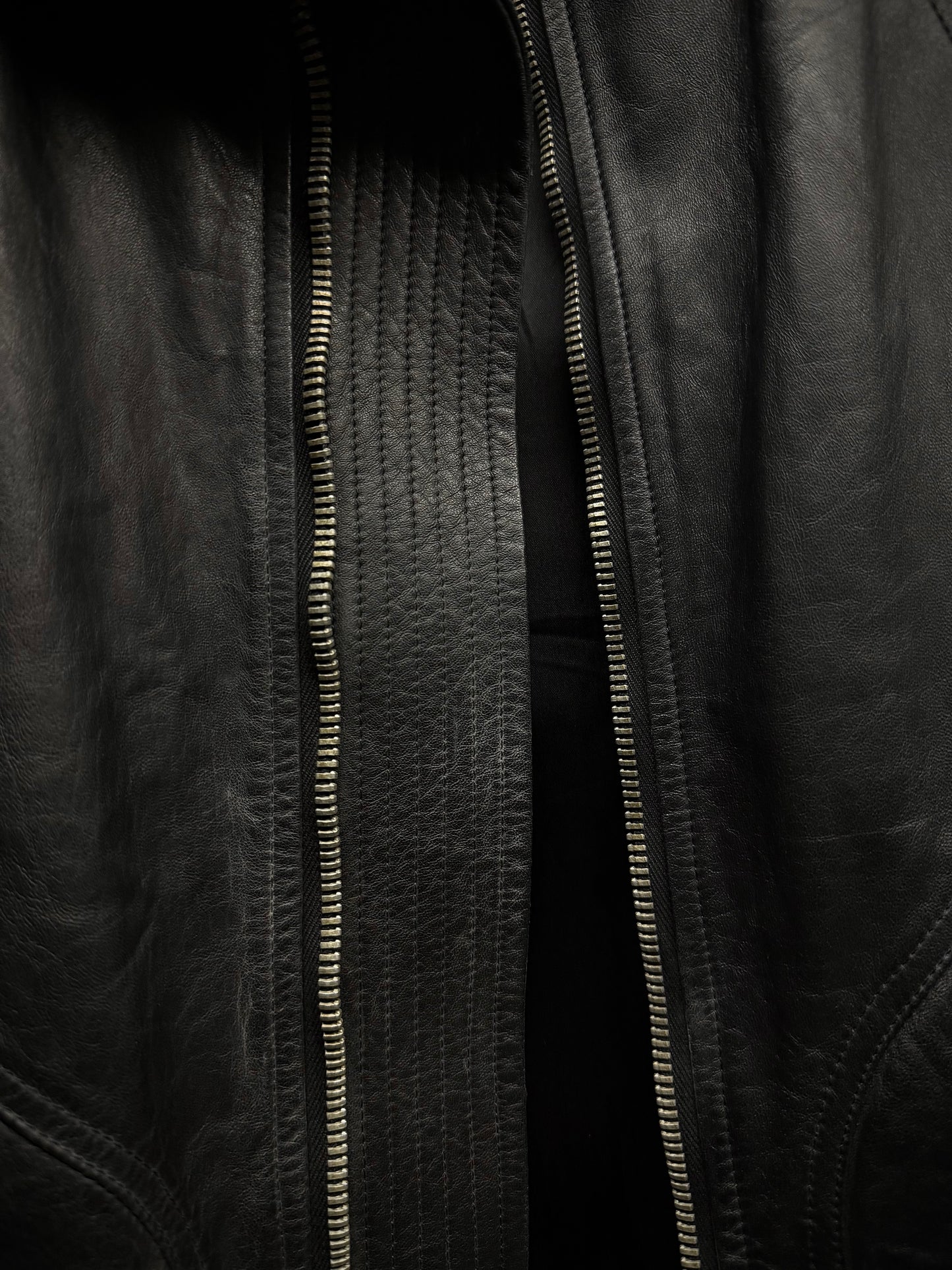 Rick Owens AW13 "PLINTH" High Neck Intarsia Calf Leather Jacket
