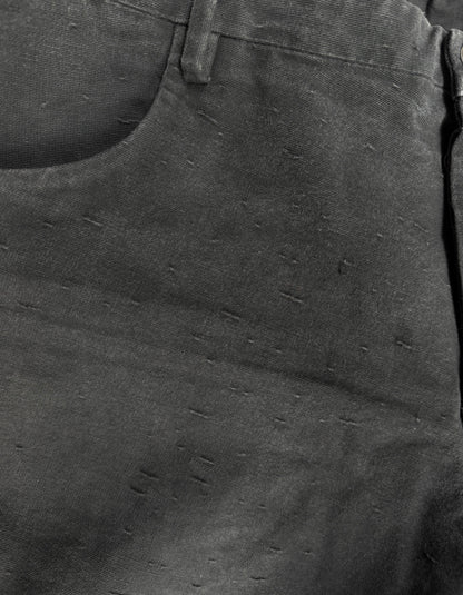 Label Under Construction Charcoal Grey Frayed Hem Trousers