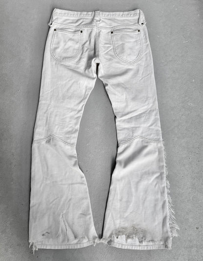 LED RECHWE Early 00s Ivory Hybrid Corduroy Bell-Bottom Denim