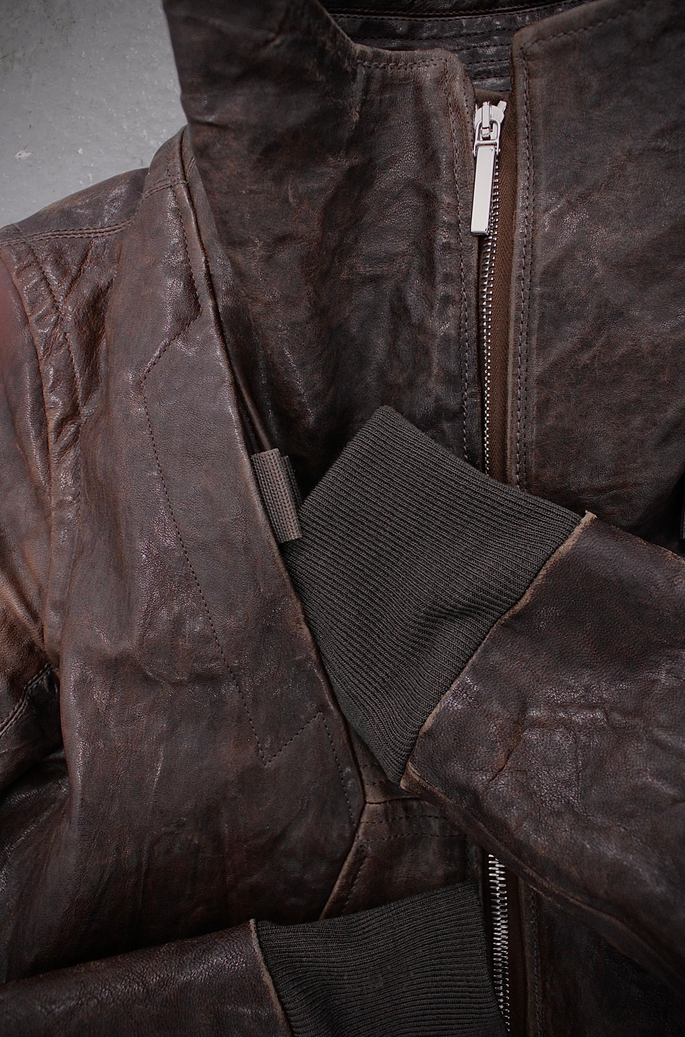 Rick Owens AW09 Lambskin Leather Velcro Geo Jacket | DRIEW