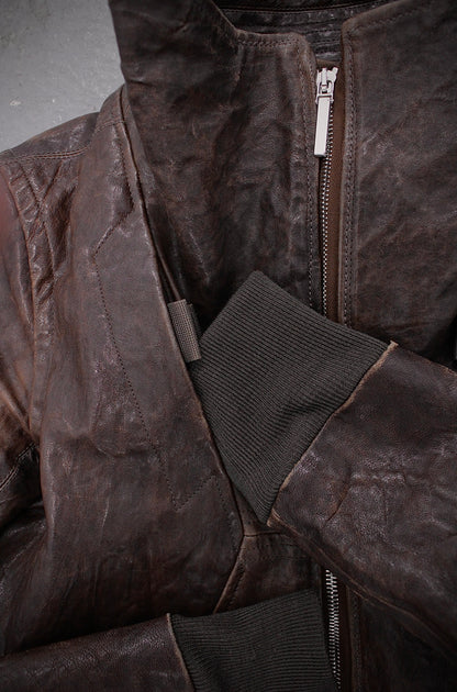 Rick Owens AW09 "CRUST" BITTER Lambskin Leather Velcro Geo Jacket