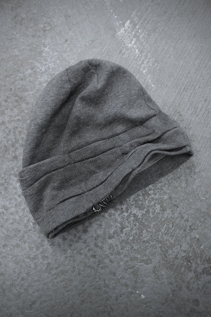 14thAddiction Early 00s Grey Layered Metal Piecing Beanie | Archive Fashion Toronto