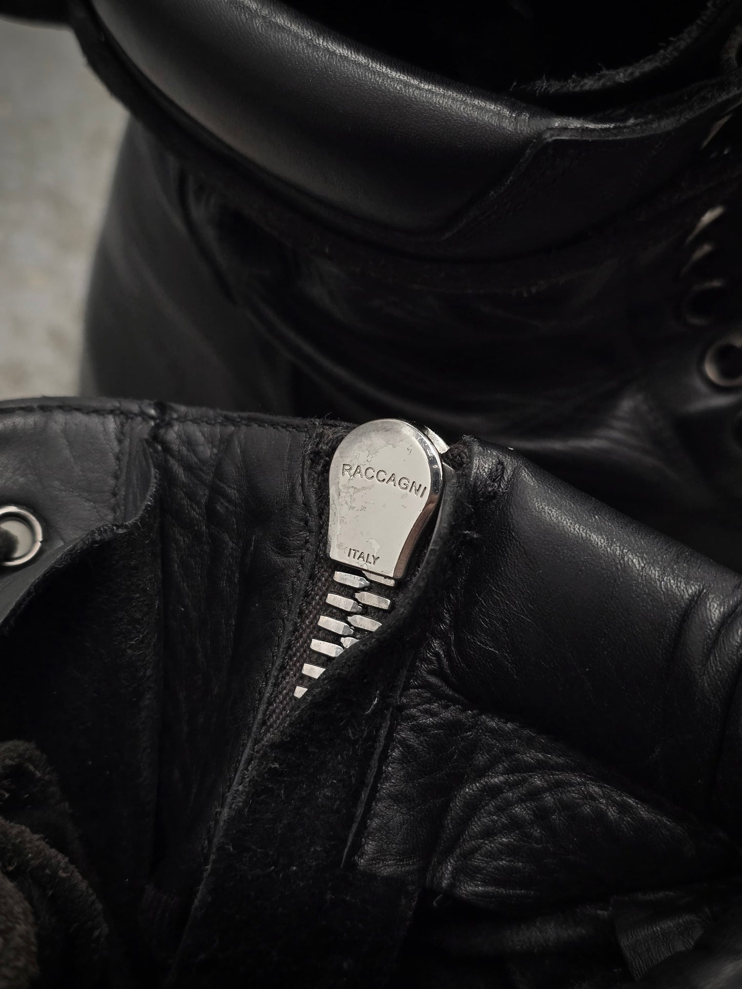 Rick Owens SS15 "FAUN" Goodyear Flex Calf Leather Side Zip Combat Boots