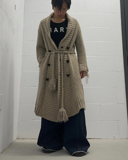 Mihara Yasuhiro AW06 Distressed Cable Wool Knit Cardigan