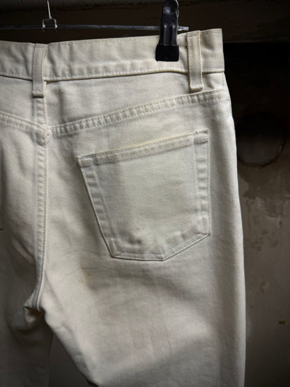 Helmut Lang Early 00s 'Classic Cut' Vintage White Flare Denim