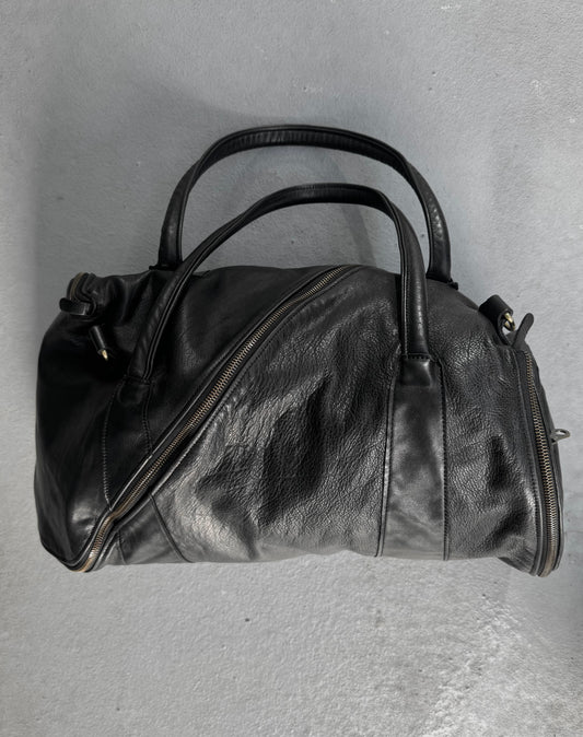 MiharaYasuhiro x Jas M.B SS09 ‘Boston’ Tornado Zip Black Cowhide Leather Duffle Bag