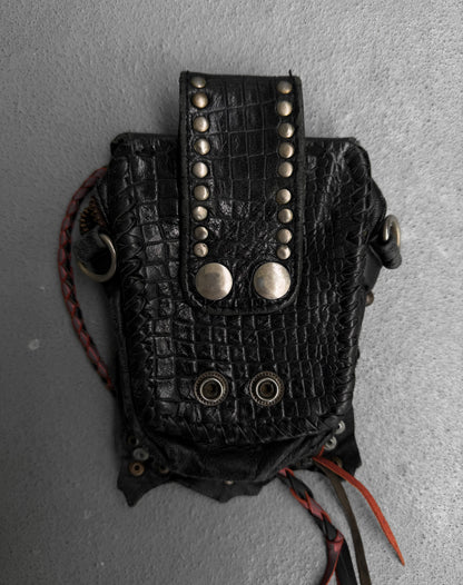 KMRii Early 00s Custom ‘Dragon Eye’ Leather Zip Pouch