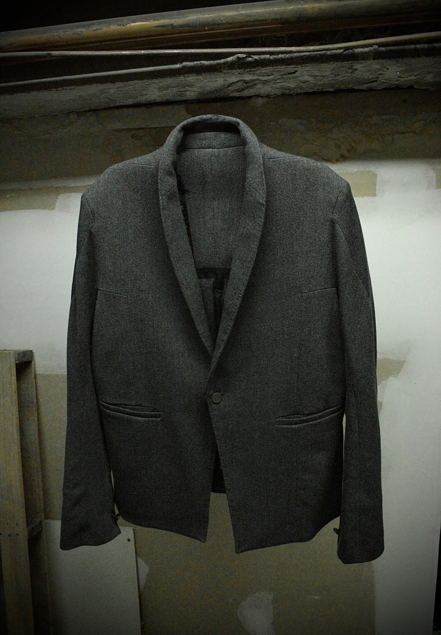 Boris Bidjan Saberi AW13-14 'SUIT2-F1115' Dark Grey Tape Seam Shawl Collar Blazer