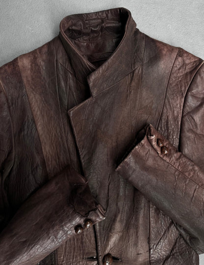 MiharaYasuhiro Early 00s Distressed Sheepskin Leather Coat
