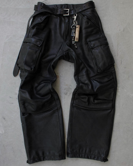 Kadoya K’s Leather 00s Cowhide Leather Wide Cut Motorcycle Cargo Pants