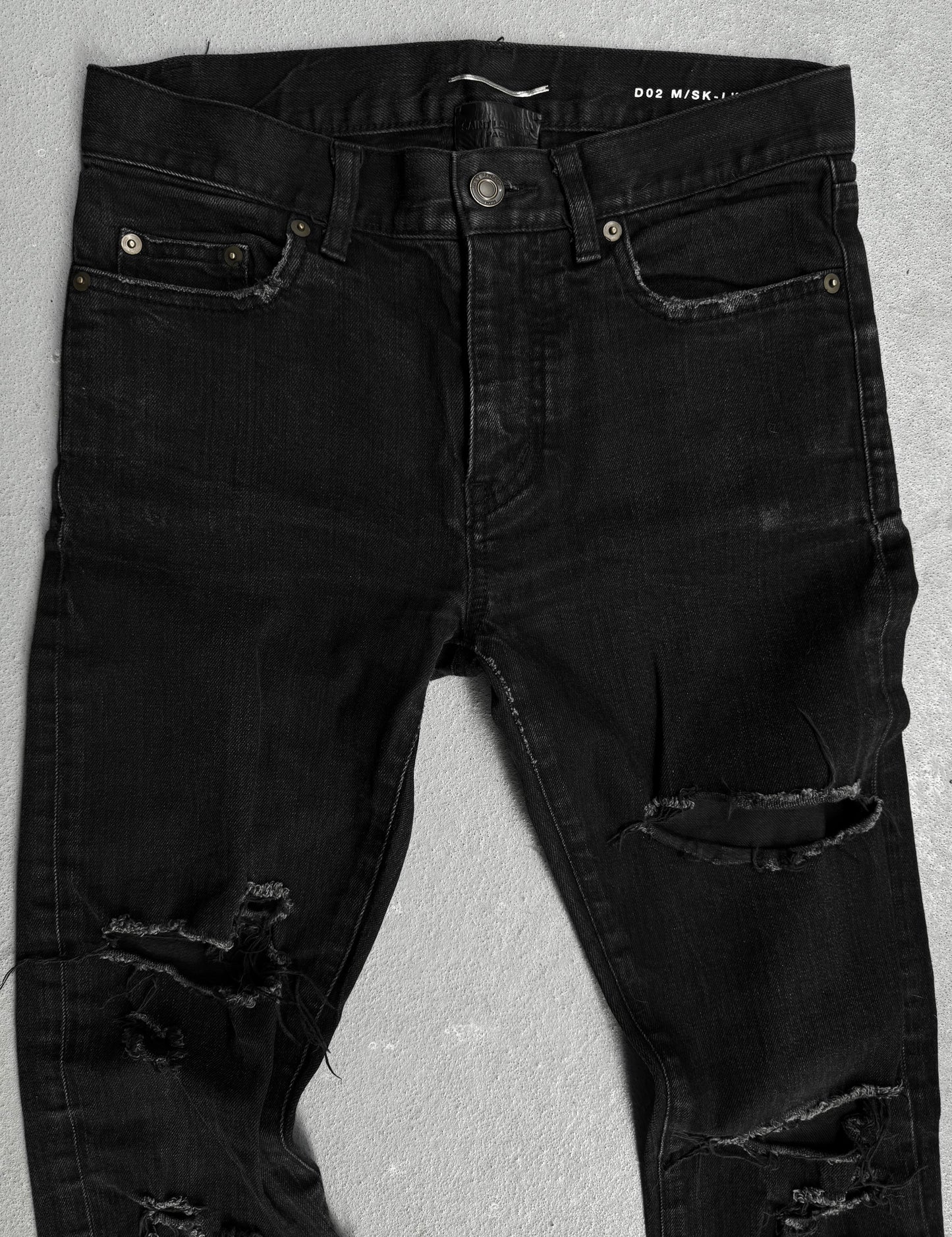 Saint Laurent Paris AW15 ‘D02’ Distressed Crash Skinny Denim