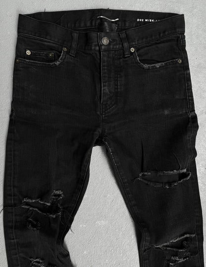 Saint Laurent Paris AW15 ‘D02’ Distressed Crash Skinny Denim