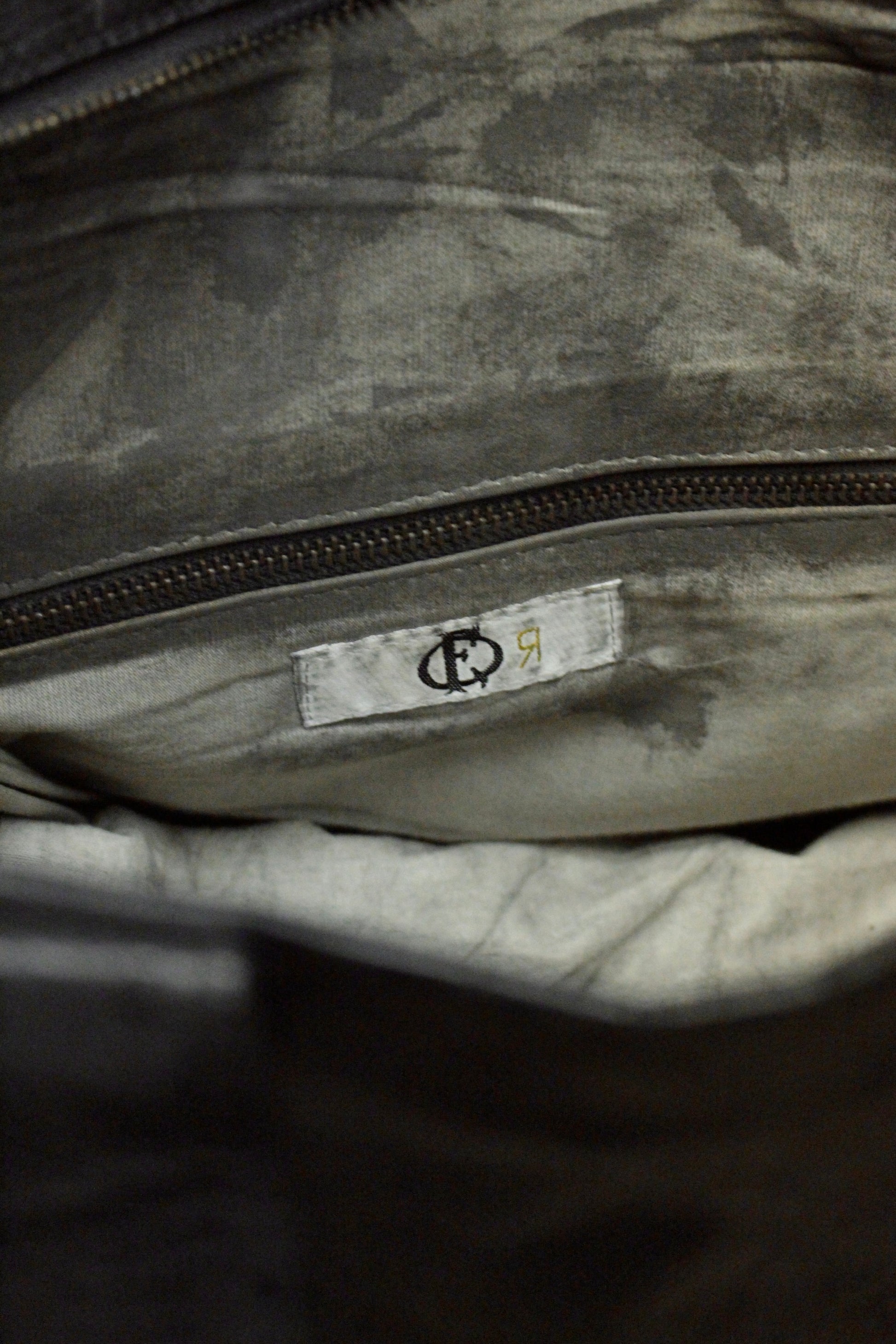 Fabio Quaranta 'FQR' Early 00s Hand Painted Leather Tote Bag detail | DRIEW GARMENTS