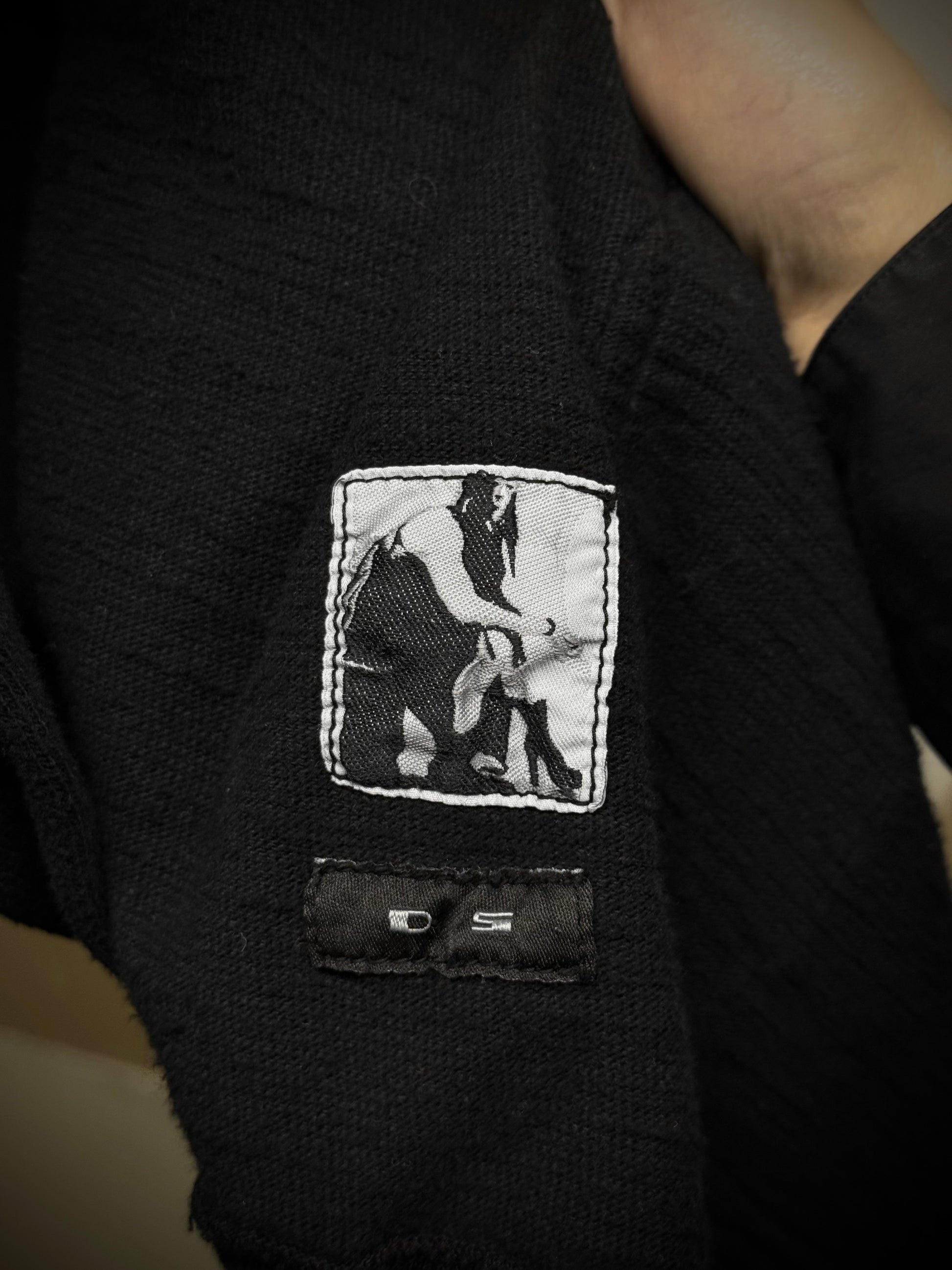 Rick Owens DRKSHDW AW16 "MASTODON" Black Cotton Gimp Hoodie detail | DRIEW GARMENTS