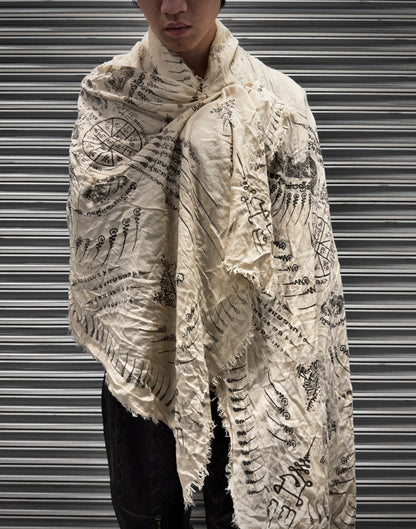 14thAddiction Early 2010’s Tribal Print Frayed Scarf