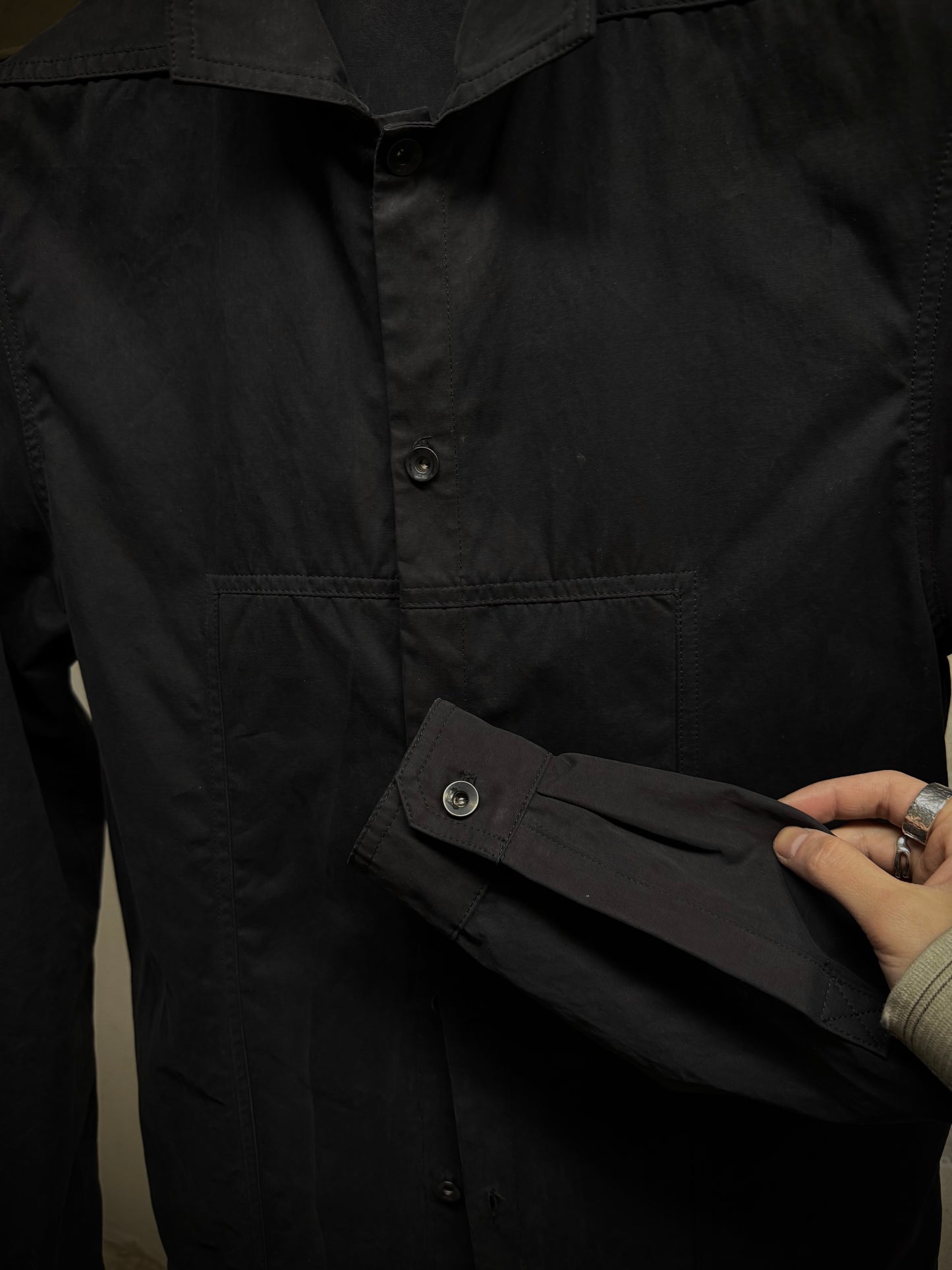 Rick Owens DRKSHDW AW17 “GLITTER” Moleskin Cotton Field Button-up Jacket detail | DRIEW GARMENTS